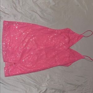 Pink Sequin Mini Dress